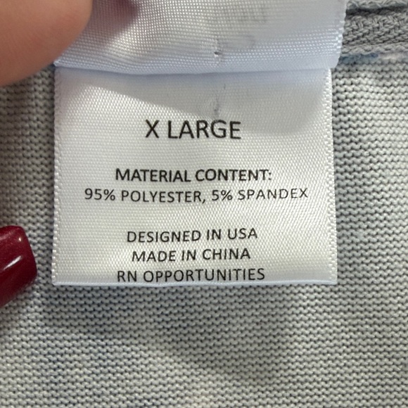 Fashion by MIRABEL XL Blue Pink Gray Tie Dye Long Sleeve Stretch Top - Picture 12 of 14